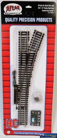 Atl-0547 Atlas Snap-Switch Ho Code-83 22 Radius (558.8Mm) Remote (Solenoid) Right-Hand Turnout