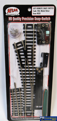 Atl-0850 Atlas Snap-Switch Ho Code-100 18 Radius (457.2Mm) Remote (Solenoid) Left-Hand Turnout