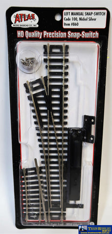 Atl-0860 Atlas Snap-Switch Ho Code-100 18 Radius (457.2Mm) Manual (Non-Motorised) Left-Hand Turnout