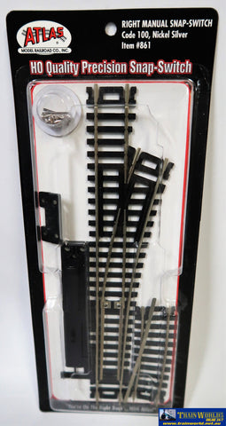 Atl-0861 Atlas Snap-Switch Ho Code-100 18 Radius (457.2Mm) Manual (Non-Motorised) Right-Hand Turnout