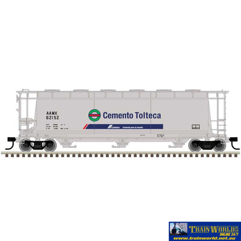 ATL-20007175 Atlas Master Line ACF 3-Bay Cylindrical Hopper - CEMEX Mexico #62175 (gray blue red green) HO Scale