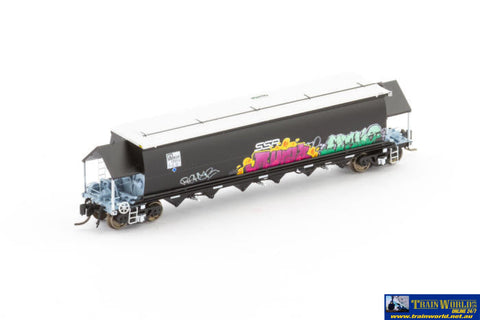 AUS-NNGH06 BGVF-Type Grain Hopper N Scale - BGVF Grain Hopper - SSR Black with SSR Logo & Graffiti - Single Wagon