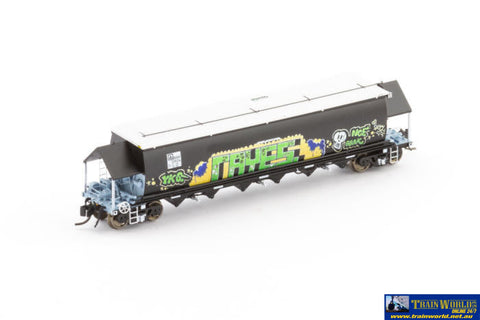 AUS-NNGH07 BGVF-Type Grain Hopper N Scale - BGVF Grain Hopper - SSR Black with SSR Logo & Graffiti - Single Wagon