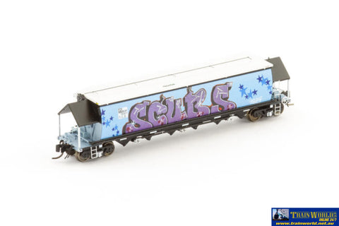 AUS-NNGH18 BGVF-Type Grain Hopper N Scale - BGVF Grain Hopper - SSR Black with SSR Logo & Graffiti - Single Wagon