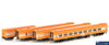Aus-Vps06 Auscision N-Type Passenger Carriage Set N6 Vr Tangerine/silver (4-Pack) Ho Scale Rolling