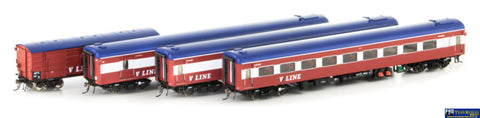 AUS-VPS11 Auscision N-Type Passenger Carriage Set *N5 V/Line Passenger MK1 Red/White/Blue without Bottom Stripes and