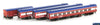 AUS-VPS11 Auscision N-Type Passenger Carriage Set *N5 V/Line Passenger MK1 Red/White/Blue without Bottom Stripes and