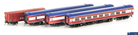 AUS-VPS14 Auscision N-Type Passenger Carriage Set *N2 V/Line Passenger MK2 Red/White/Blue with V/Line Logo* (4-Pack)