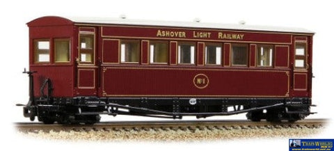 BBL-394025 Bachmann Narrow-Gauge Gloucester Bogie-Coach ’Ashover Light Railway’ No.1 Crimson OO9-Scale Rolling Stock