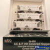 COMM-E073 Used Goods KATO AC & F 70t Covered Hopper Great Northern (3 car) HO Scale Rolling Stock