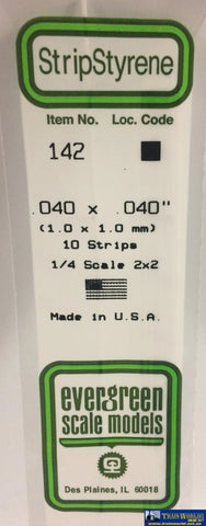 Eve-142 Evergreen Polystyrene (Strip) Opaque White 1.00Mm X 350Mm (1/4-Scale 2 2) 10-Pack