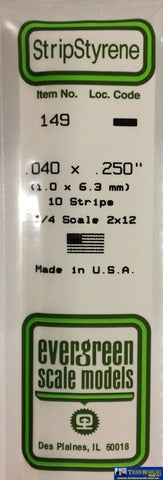 Eve-149 Evergreen Polystyrene (Strip) Opaque White 1.00Mm X 6.30Mm 350Mm Scratchbuild