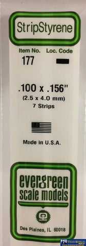 Eve-177 Evergreen Polystyrene (Strip) Opaque White 2.50Mm X 4.00Mm 350Mm (7-Pack) Scratchbuild