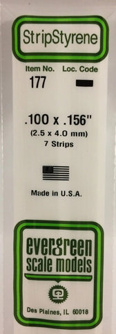 Eve-177 Evergreen Polystyrene (Strip) Opaque White 2.50Mm X 4.00Mm 350Mm (7-Pack) Scratchbuild