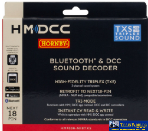 HMR R7345 Hornby HM7000 TXS (Next18 Pin) Bluetooth & DCC Sound Decoder *Includes Speaker* Controller
