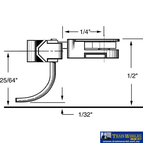 Kad-035 Kadee 30-Series No.35 Short-Length (Plastic Shank) Over-Set Standard-Head With Draftbox