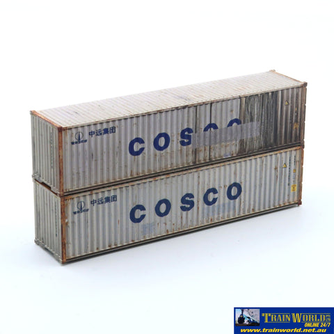 MBB-40COSCO N Scale Shipping Container Set of 2 - Cosco - Pre Weathered - ContainerAndLoad