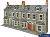 MET PO303 Metcalfe (Card Kit) Low Relief Terraced House Fronts – Stone OO Scale Structures