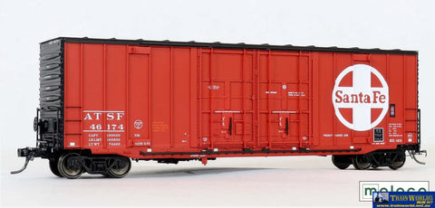 MOL-46189 Moloco ACF Bx-163 50’ Ext. Post Boxcar ’Hi-Cube Non-Waffle 8 + 8 Plug-Door’ ATSF #46174 Silsbee Tex *Delivery