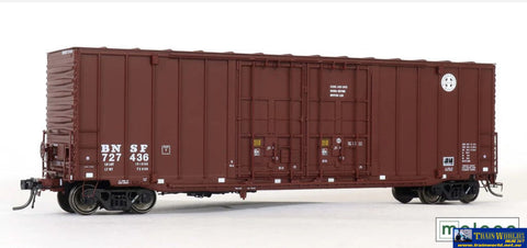 MOL-727436 Moloco ACF 50’ Ext. Post Boxcar ’Hi-Cube Non-Waffle 8 + 8 Plug-Doors x2’ BNSF #727436 *Repaint 1998*