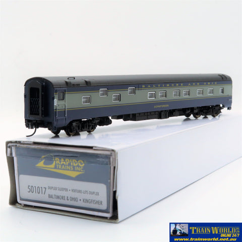 NSC-358 Used Goods Rapido Trains Duplex Sleeper B&O (Kingfisher) with lighting N Scale Rolling Stock