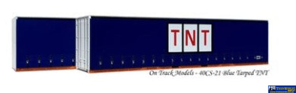 Otm-40Cs21A On Track Models 40’ Curtain Sider Container Tnt Blue Tarp (Twin-Pack) Ho Scale