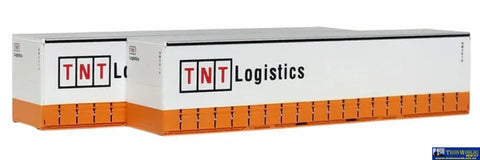 OTM-40CS43 On Track Models TNT Logistics 40’ Curtain Sided Containers (Twin-Pack) HO Scale - ContainerAndLoad