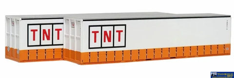 OTM-40CS44 On Track Models TNT Logo Only 40’ Curtain Sided Containers (Twin-Pack) HO Scale - ContainerAndLoad