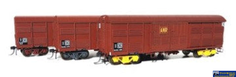 Otm-Algx04 On Track Models South Australian Algx Style: 3 Lx Vans Anr Oxide Red With Logos Ho Scale