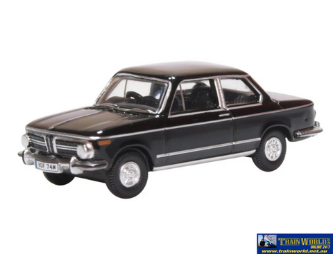 OXF 76BM02004 Oxford Diecast BMW 2002 Black OO Scale Vehicle
