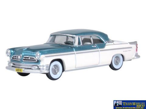 OXF 87CNY55004 1955 Chrysler New Yorker Deluxe Coupe St. Regis Jade Green/Platinum HO Scale (1:87) Vehicle