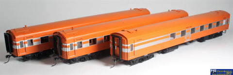 Plm-Pccp4 Powerline S-Type Carriages (Broad Gauge) Vr Teacup Tangerine/silver 210Bs 3Bs & 224Brs