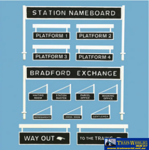 PMS 5049 Model Scene Station Nameboards and Platform Signs OO Scale Part