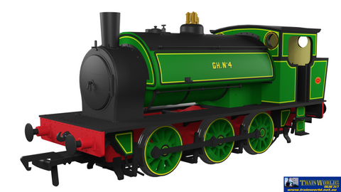 RAP-903515 Rapido UK Hunslet 16’’ 0-6-0ST ’Glasshoughton’ No.4 Green with Black-Topped Boiler & Black/Yellow Lining
