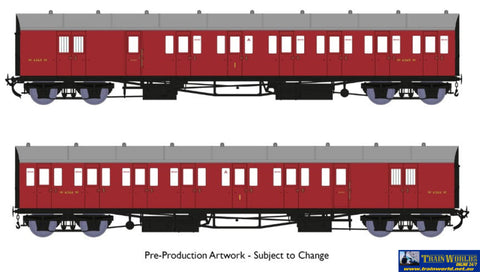 RAP-946003 Rapido UK BR B-Set Dia-E140 ’BR Crimson’ *W6365W & W6366W* (Twin-Pack) Era-4 OO-Scale Rolling Stock
