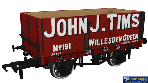Rap-967217 Rapido Uk Po Rch 1907 7-Plank Open-Wagon No.191 ’John J. Tims’ Eras-2/3/4 Oo-Scale