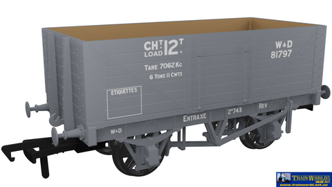 RAP-967418 Rapido UK WD RCH 1907 7-Plank Open-Wagon ’War Department’ No.81797 Era-2 OO-Scale Rolling Stock