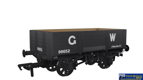 RAP-971006 Rapido UK GWR Dia-O18 5-Plank Open-Wagon (Unfitted) #98652 GWR Grey with ’16’’ Lettering’ Era-3 OO-Scale
