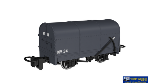 RAP-990203 Rapido UK Gunpowder Van – Plain Dark Grey No.34 009-Scale - Rolling Stock