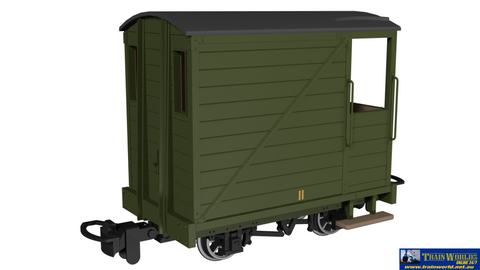 RAP-990805 Rapido UK Single Veranda Brake Van – Plain Green No.11 009-Scale - Rolling Stock