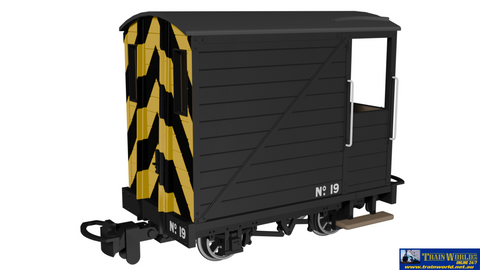 RAP-990806 Rapido UK Single Veranda Brake Van – Black with Wasp Stripes No.19 009-Scale - Rolling Stock