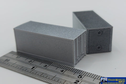 SCE-0150 Sixcoupled Engineering 20’ Container Kit Smooth-side Air-chilled (2pk) N Scale ContainerAndLoad