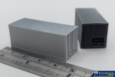 SCE-0151 Sixcoupled Engineering 20’ Container Kit Smooth-side Refrigerated (2pk) N Scale ContainerAndLoad