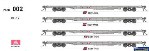 SDS-BZEY202 SDS Models Container Wagons QRN (4) HO scale Rolling Stock