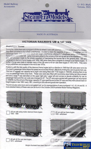 Sem-R09B Steam Era Models Kit Vr Ub-Type Louvre-Van With Bar-Frame Bogies (1958-Withdrawal) Ho Scale