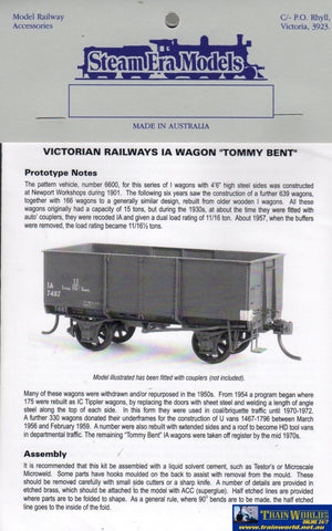 Sem-R24 Steam Era Models Kit Vr Ia-Type Wagon Tommy Bent Ho Scale Rolling Stock