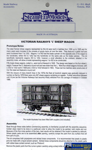 Sem-R26 Steam Era Models Kit Vr L-Type Sheep-Wagon Ho Scale Rolling Stock