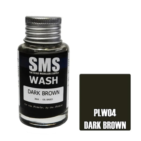 Sms-Plw04 The Scale Modellers Supply Wash Dark Brown Oil Based 30Ml Glueandpaint