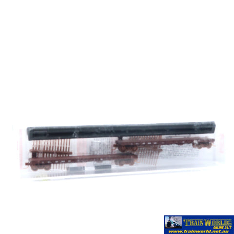 SSH-1024 Used Goods Micro Trains Lines 50’Flat Wagon x2 with long pipe load SP N Scale - Rolling Stock