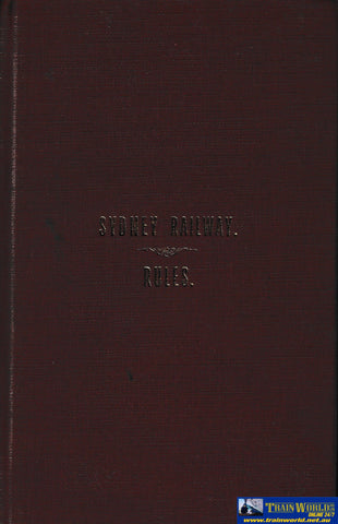 Sydney Railway - Rules -Used- (UBNB-1440H) Reference